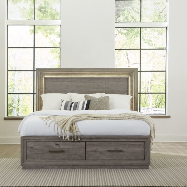 Horizons - King Storage Bed - Gray