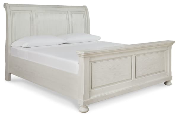 Robbinsdale - Antique White - King Sleigh Bed