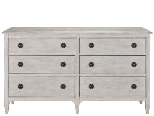 Past Forward - Six Drawer Dresser - Pearl Silver