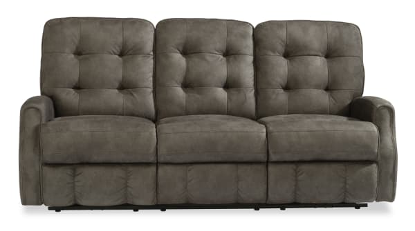 Devon - Fabric Power Reclining Sofa, Power Headrests - Dark Brown