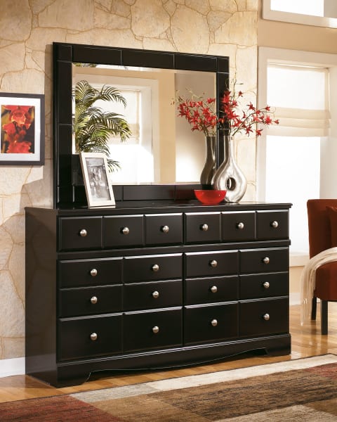 Shay - Almost Black - Dresser, Mirror
