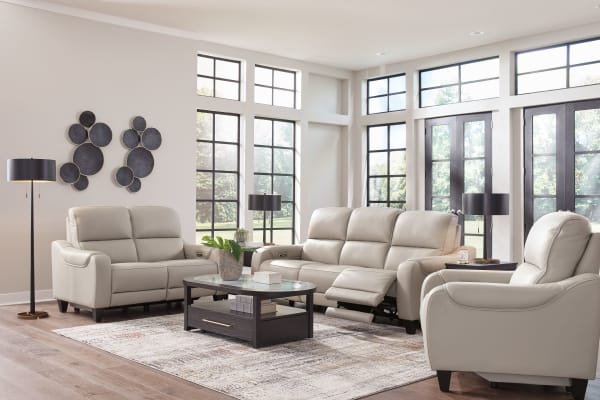 Mercomatic - Gray - 3 Pc. - Power Reclining Sofa, Power Reclining Loveseat, Power Recliner