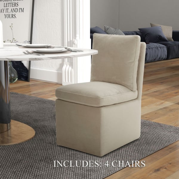 Accent Dining - Accent Dining Chairs With Casters (Set of 4) - Beige