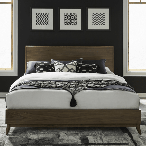 Century Modern - King Platform Bed - Walnut