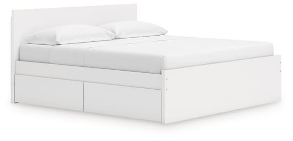 Onita - King Panel Platform Bed With Storage - White