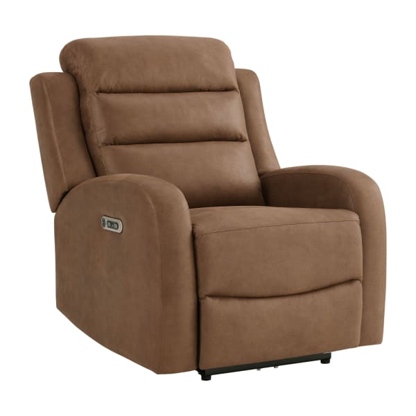 Avanti - PU Power Recliner With Power Motion Head Recliner - Whiskers Brown