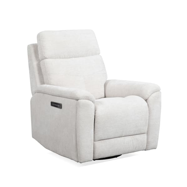 Refined - Power Swivel Gliding Recliner With Power Headrest & Lumbar - Pearl