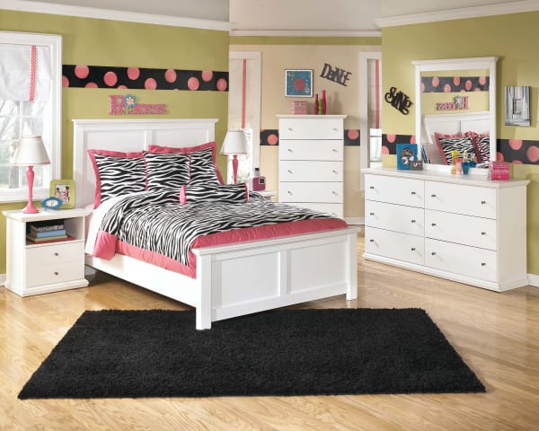 Bostwick Shoals - White - 7 Pc. - Dresser, Mirror, Full Panel Bed, 2 Nightstands
