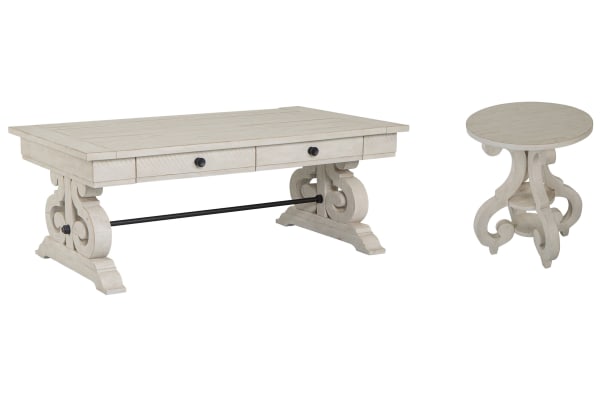 Bronwyn - Rectangular Cocktail Table With Accent Table - Alabaster