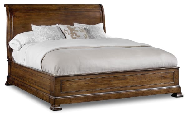 Archivist - Queen Sleigh Bed With Low Footboard - Light Brown