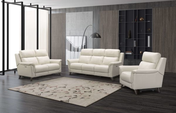 Kester - Loveseat With Power Recline And Power Headrests - Cream