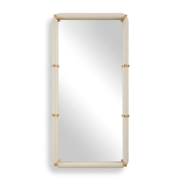 Cyprus - Leather Mirror - White