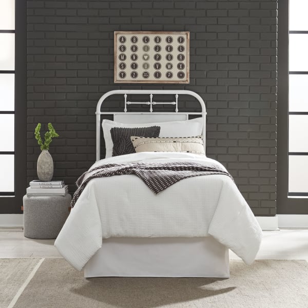 Vintage Series - Full Metal Headboard - Antique White
