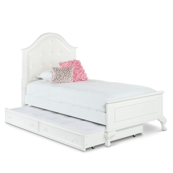 Jesse - Twin Panel Bed With Trundle - White