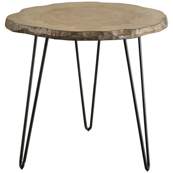 Runay - Wood Slab Side Table - Light Brown