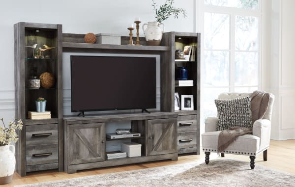 Wynnlow - Gray - 4 Pc. - Entertainment Center - 63" TV Stand