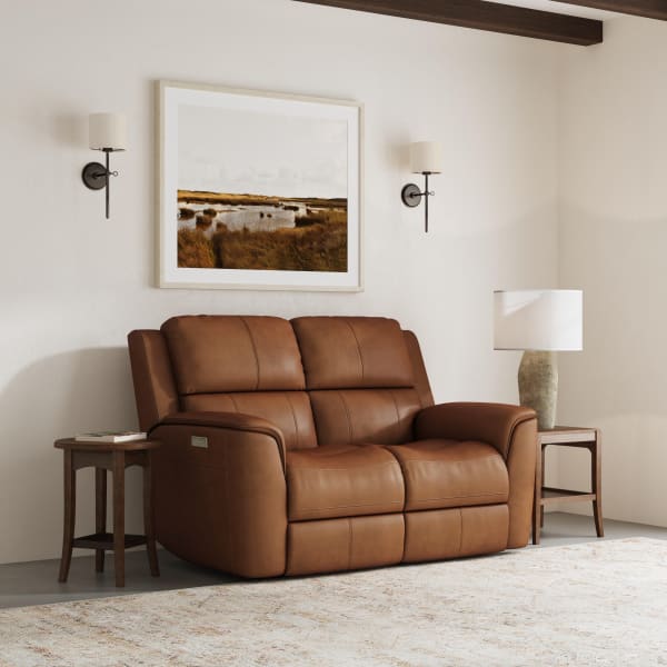 Henry - Power Reclining Loveseat With Power Headrests & Lumbar - Caramel