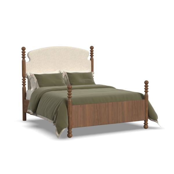 Azalea - Queen Upholstered Bed - Walnut