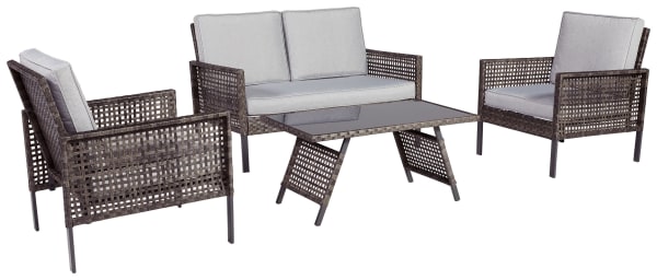 Lainey - Two-tone Gray - Love/Chairs/Table Set (4/CN)