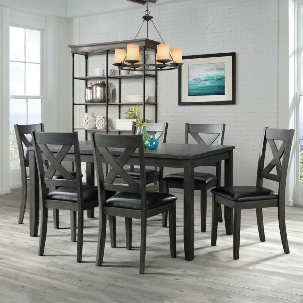 Alex - 7 Piece Standard Height Dining Set - Gray