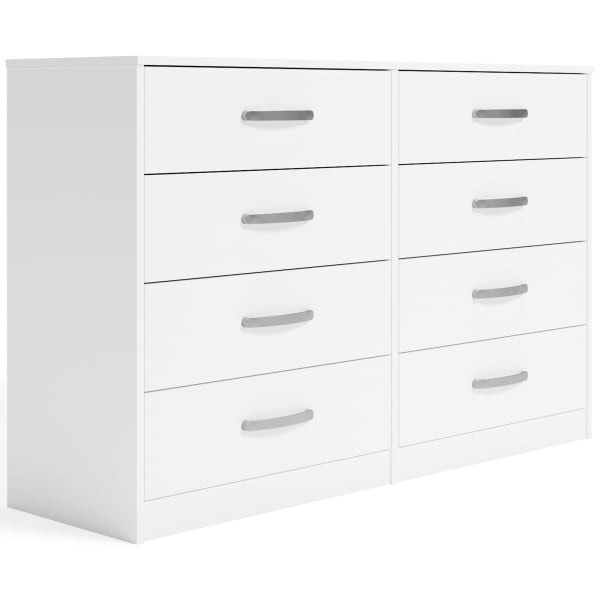 Flannia - White - Eight Drawer Dresser