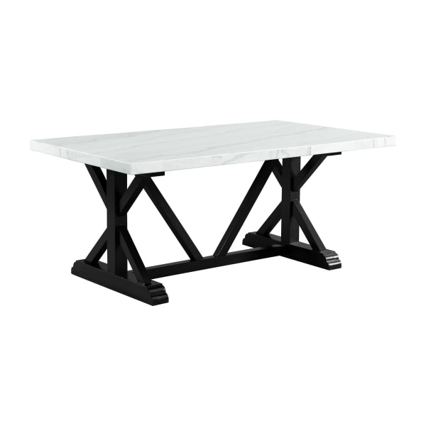 Tuscany - 70" Marble Standard Height Rectangular Dining Table - White