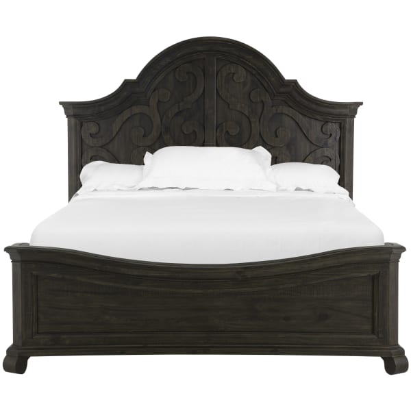 Bellamy - Complete California King Shaped Panel Bed - Peppercorn