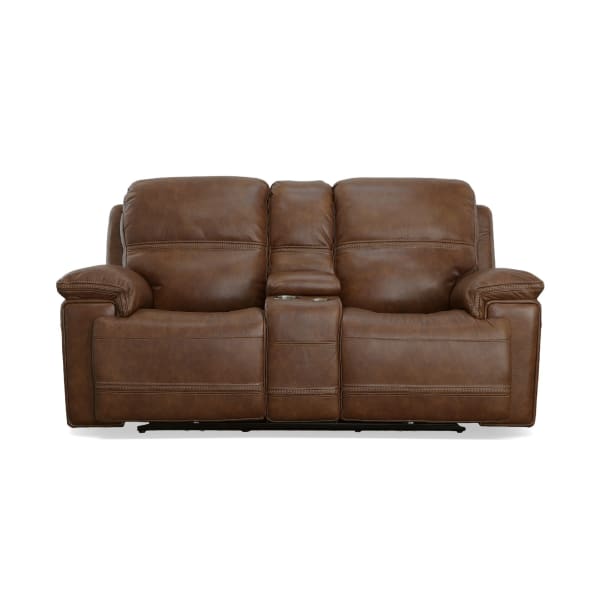 Fenwick - Power Reclining Loveseat With Console & Power Headrests - Cognac