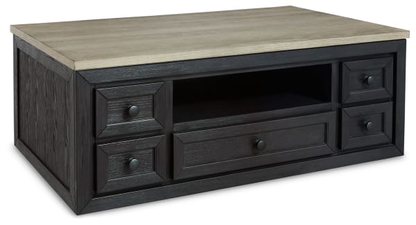 Foyland - Black / Brown - Lift Top Cocktail Table