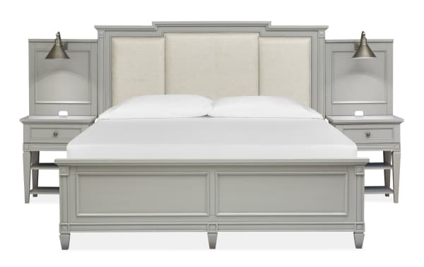 Glenbrook - Complete King Wall Bed With Upholstered Headboard - Pebble