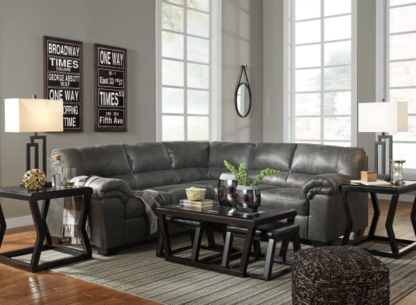 Bladen - Slate - 5 Pc. - Left Arm Facing Sofa, Right Arm Facing Loveseat Sectional, Kelton Cocktail Table, 2 End Tables