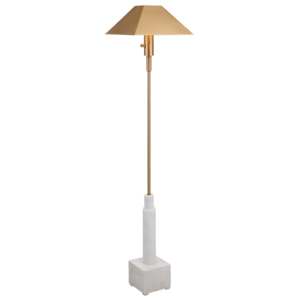Telescope - Floor Lamp - White Marble/Brass