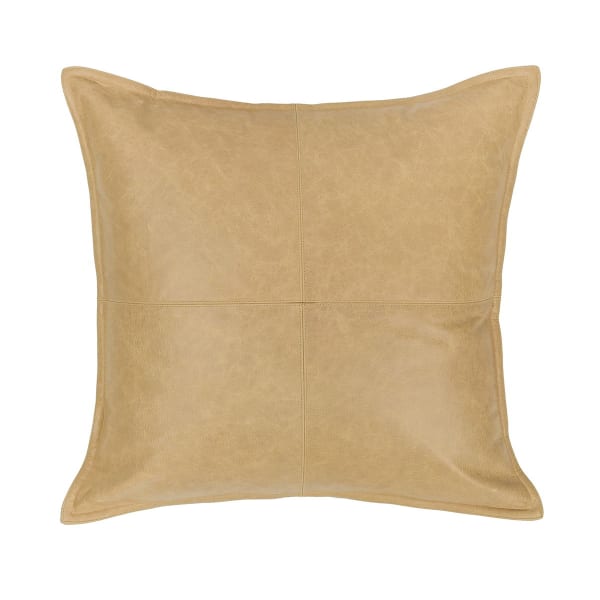 Soco Leather - Leather Pillow 22' x 22' - Golden Wheat