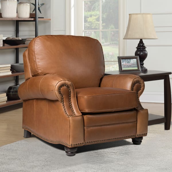 Longhorn - Push Thru The Arm Recliner - Saddle