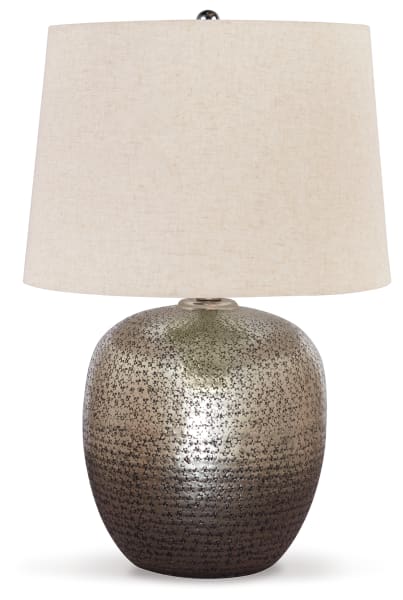 Magalie - Metal Table Lamp  - Antique Silver Finish
