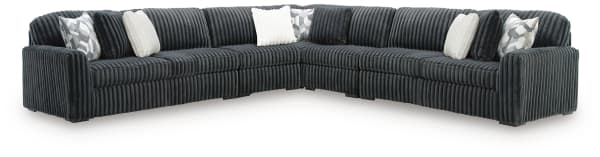 Midnight-Madness - 5-Piece Sectional With LAF / RAF Sofa And 2 Armless Chairs - Gunmetal