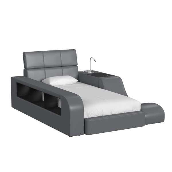Valari - Twin Transformer Bed With Electronic Features PU - Gray