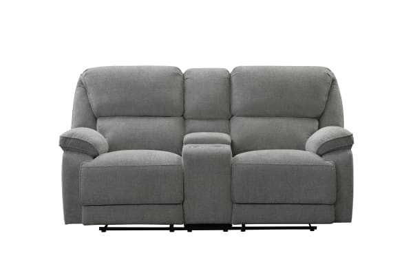 Hooper - Console Loveseat, Manual Recline - Alma-Gray