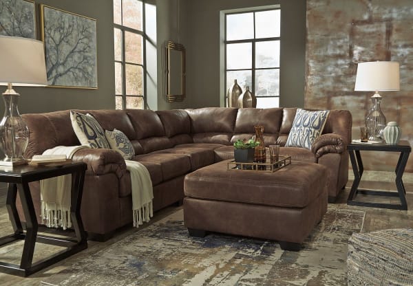 Bladen - Coffee - Left Arm Facing Loveseat, Armless Chair, Right Arm Facing Sofa Sectional