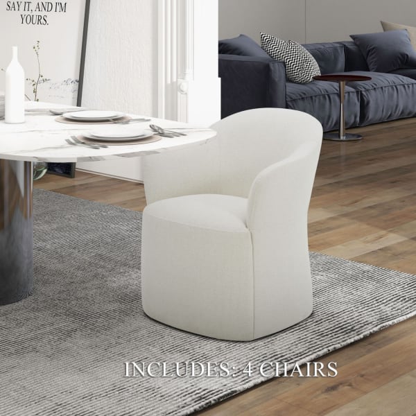 Accent Dining - Accent Dining Chairs With Casters (Set of 4) - Ivory
