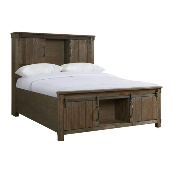 Scott - Queen Platform Storage Bed - Dark Brown