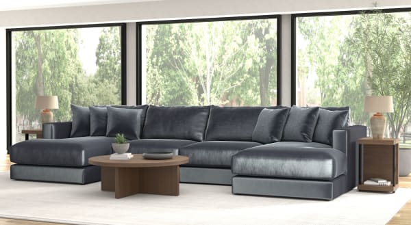 Remington - 4 Piece Modular Double Chaise Sectional - Slate