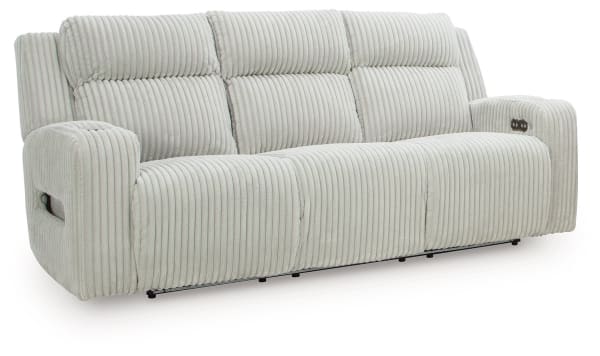 Forest Lake - Alloy - Power Reclining Sofa With Adj Headrest
