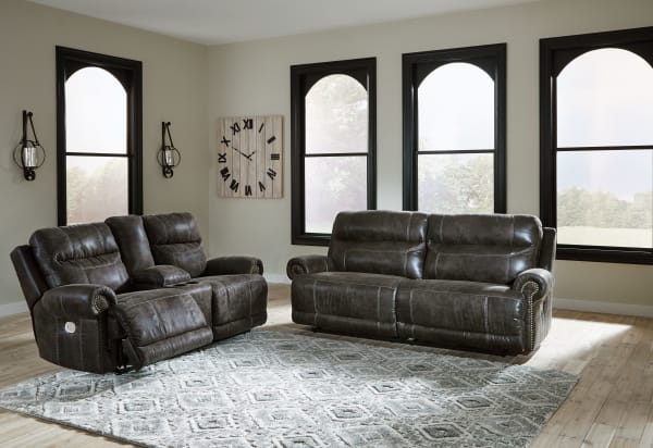 Grearview - Charcoal - 2 Pc. - Power Sofa, Loveseat