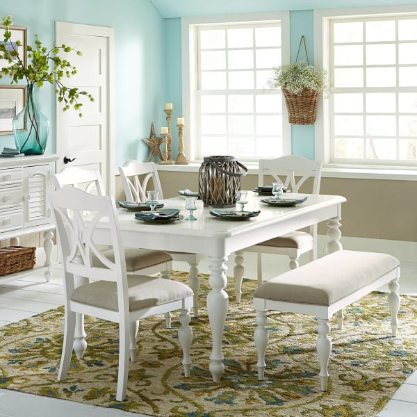 Summer House - 6 Piece Rectangular Table Set - Oyster White
