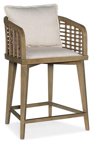 Sundance - Barrel Back Counter Stool - Beige / Light Brown