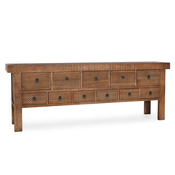 Lahey - 11 Drawer Console Table - Brown