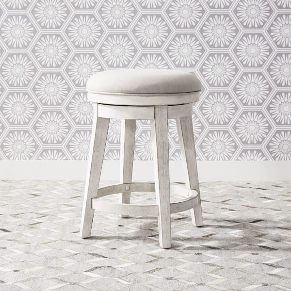 Modern Farmhouse - Console Swivel Stool - White