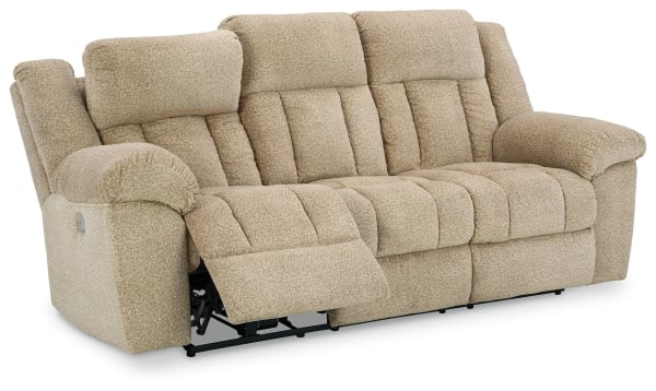 Tip-off - Wheat - Power Reclining Sofa With Adj Headrest