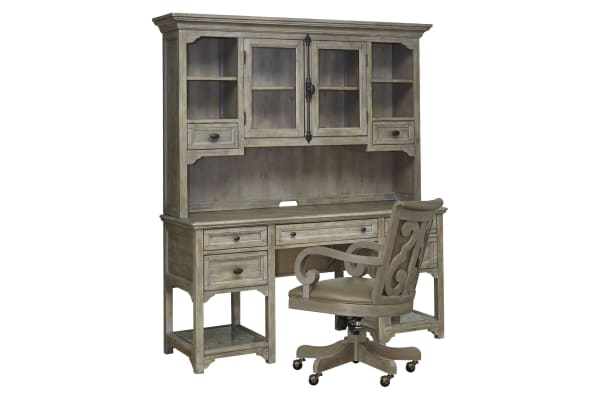 Tinley Park - Desk And Hutch With Chair - Dove Tail Gray